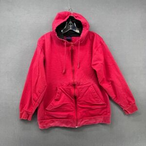 Be Mine Red Full Zip Hoodie Sweatshirt Hooded Jacket Women's Size L